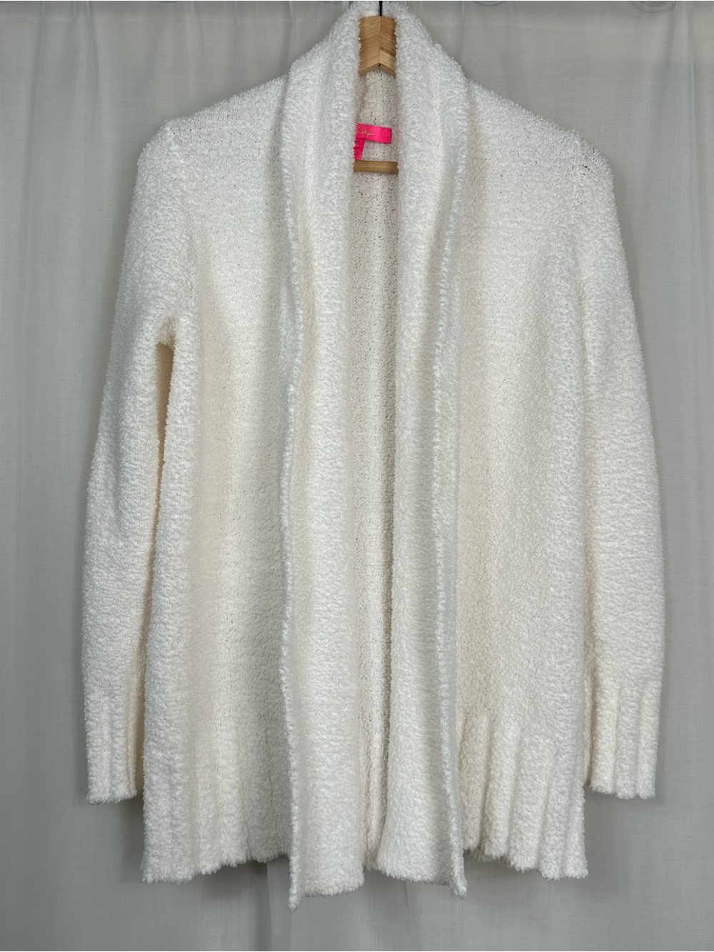 Lilly Pulitzer Zani Chenille Cardigan Coconut White XS Open Front 013706